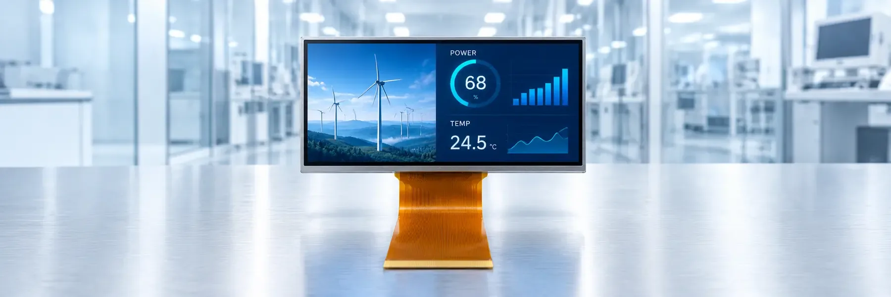 TFT display module with a wide orange FPC ribbon for a parallel RGB interface