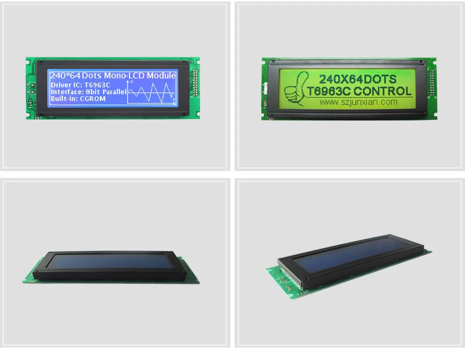 240×64 Dots Monochrome Graphic LCD Display 200cd/m2 Durable Construction Lcd Screen view 2