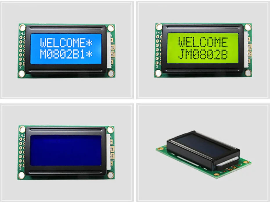 8x2 Character LCD Module ST7066 Blue Monochrome LCD Display Multiple Sizes view 3