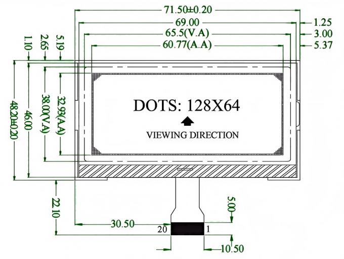 Mechanical drawing for JM12864C08