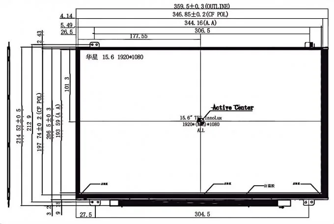 15.6 Inch FHD TFT LCD Panel High Contrast LCD Monitor Anti Glare Slim Design For Laptop - detail photo 2