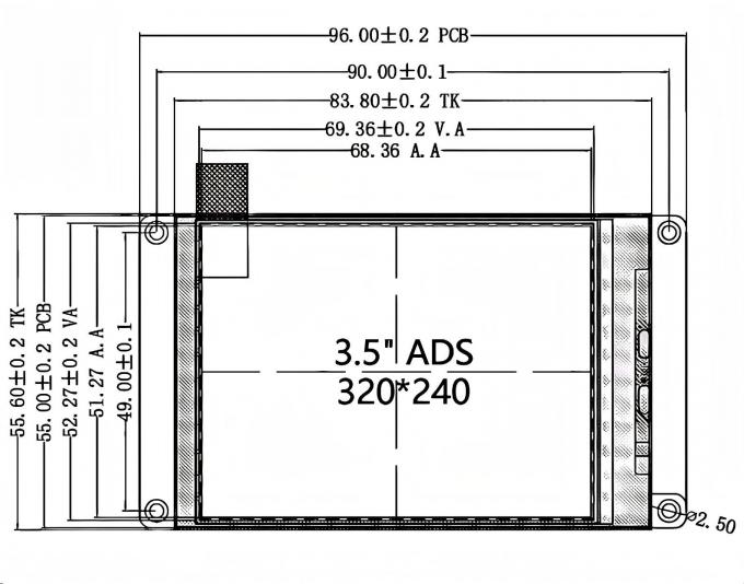 Mechanical drawing for JM-LH011-TI320240NUL035